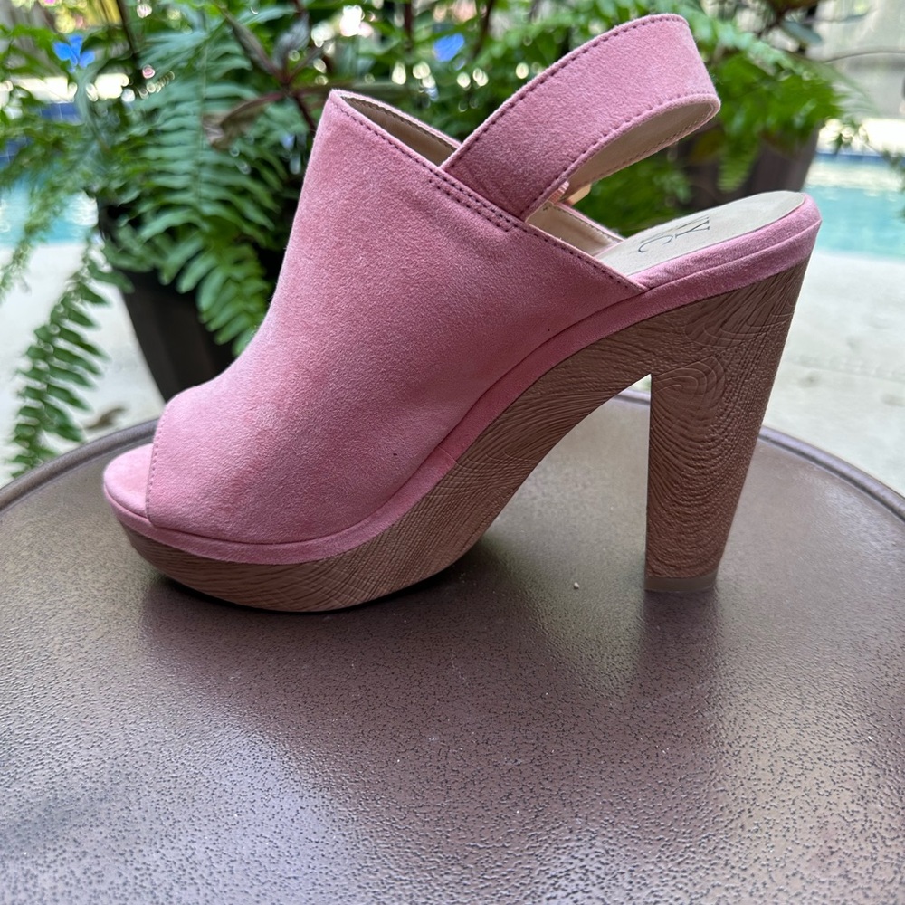 New York & Company Pink Suede Mules